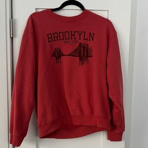 Red Brooklyn Graphic Sweatshirt